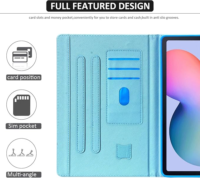 Dteck Case for Samsung Galaxy Tab S6 Lite Case, PU Leather Slim Flip Folio Multi-Angle Stand Auto Wake/Sleep Smart Wallet Cover for Samsung Galaxy Tab S6 Lite 10.4 inch 2020/2022, Turtle