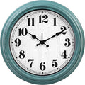 zyzamay 12 Inch Retro Wall Clock, Easy to Read Non-Ticking Round Classic,Quartz Battery Operated Wall Clocks,Decorative for Living Room,Bedroom,Kitchen,Office(Green)