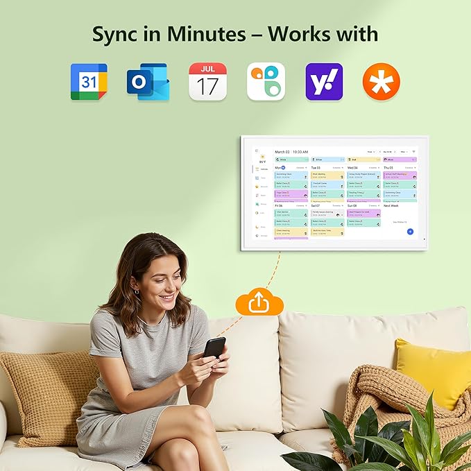 Digital Calendar, 15.6 Inch Wall Planner Electronic Calendar & Chore Chart, Smart Touchscreen Interactive Display for Family Schedules, Great for Organizing Your Routines, Wall & Desk Mountable, Gifts for Mom, Gifts for Women