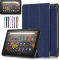Case for Amazon Fire HD 10 Tablet 10.1" Inch Display (13th Generation, 2023 Released) - Lightweight Tri-fold Stand Cover Case + 1 Screen Protector and 1 Stylus (Navy Blue)