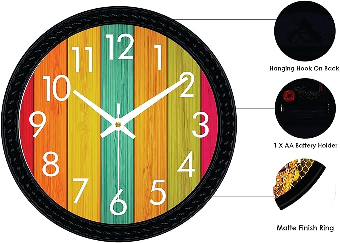OPIC Wall Clocks for Home, Office, Living Room 10 inch - 009