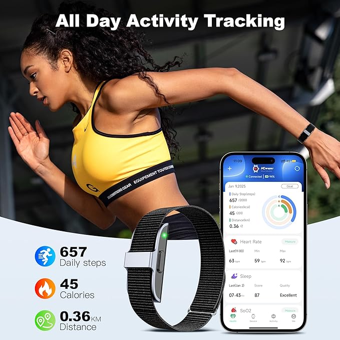 WisePath Sleep Fitness Tracker Wristband Waterproof Activity Tracker Heart Rate Monitor for Women Men
