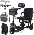 3-Wheel Folding Mobility Scooters-300 lbs Capacity, 9.3mph 20Miles Long Range Lightweight Electric Scooter for Adults & Seniors, Airline Approved Scooters, Basket, Cup Holde, Dust Cover