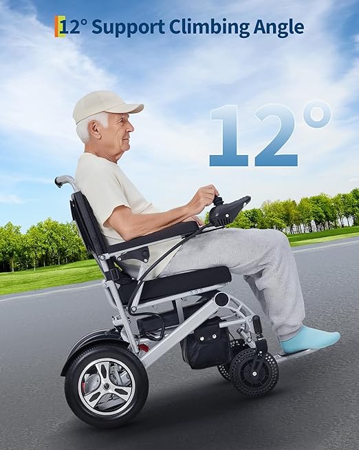 Electric Wheelchair for Adults, 30 Miles Long Travel Range with 2 PCs 12Ah 24V Battery,Ultra Lightweight & Foldable, 330lb Large Capacity, All Terrain Electric Mobility Chair & Airline Approved