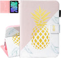 Dteck for iPad mini A17 Pro/A15 Bionic Case 8.3" 7/6th Generation 2024/2021 Release, PU Leather Protective Case with Auto Sleep Wake & Adjustable Stand, Lightweight Cute Folio Cover, Pineapple Marble