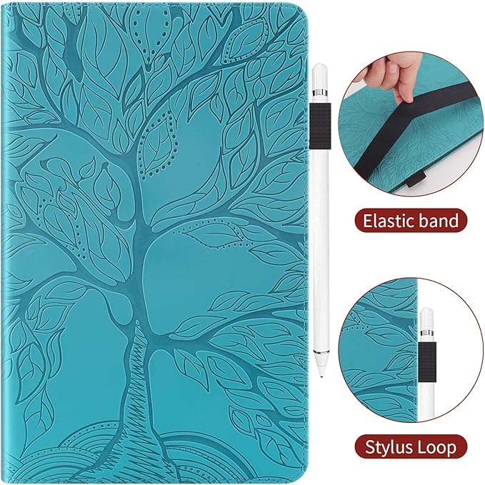 Case for Samsung Galaxy Tab S5e 10.5 2019 SM-T720/T725 Premium PU Leather Stand Flip Wallet Case Multiple Viewing Angles Lightweight Folio Cover with Card Pockets Stylus Loop Elastic Band - Turquoise