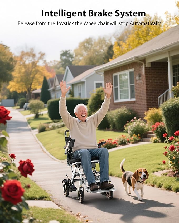 33 lb Lightweight Electric Wheelchairs for Adults - 15 Miles Range Foldable Portable Mobility Wheelchair Electric, 360W All Terrain Power Wheelchair, 330 lb Capacity, Airline Approved