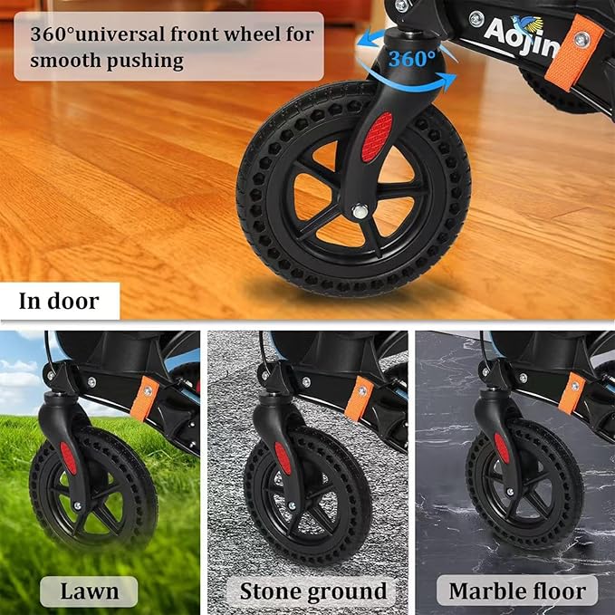 Foldable Rollator Walkers with Seat for Seniors, Lightweight All Terrain Rolling Walker with seat, Aluminum Walkers with 8 inch Rubber Wheels, Handles and Backrest (Blue)
