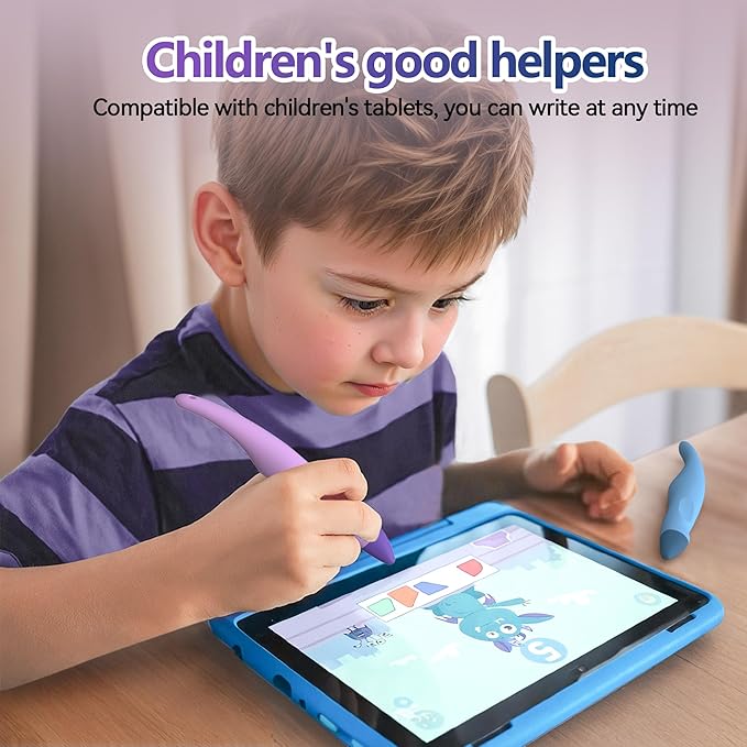2 Pack Kid-Friendly Stylus Pens for Touch Screens,Tablet Stylus Pen Purple Blue Stylus Universal Touch Screen Capacitive Stylus Compatible with Kindle ipad iPhone