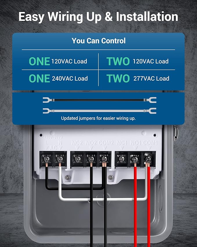 DEWENWILS Pool Pump Timer, Outdoor Smart Wi-Fi Box, Heavy Duty 40A 120-277 VAC 2HP Wireless Controller for Pool, Water Heater, Compatible with Smart Phone, Alexa, Google Assistant, UL Listed