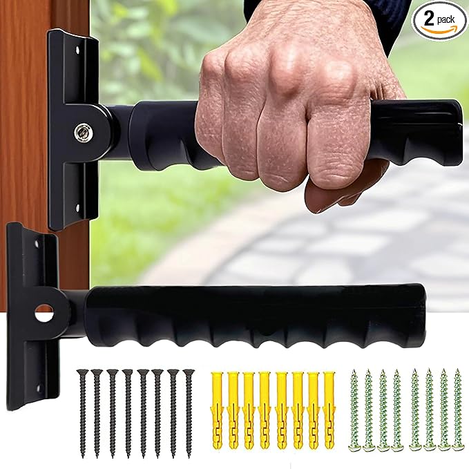 2pack Doorway Flip Assist Handle, Door Assistant Support Grip Handle, Doorway Stair Assist Grab Bar for Seniors, Elderly, Disabled, Handicap and Injured People (2)