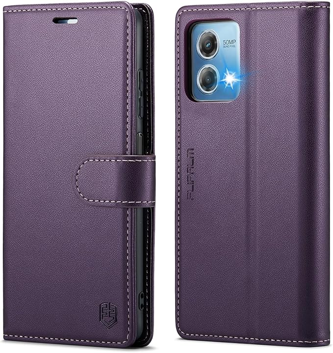 FLIPALM Wallet Case for Moto G Stylus 5G 2024, RFID Blocking Credit Card Holder, PU Leather Folio Flip Kickstand Protective Shockproof Cover for Motorola Moto G Stylus 5G 2024 (Purple)