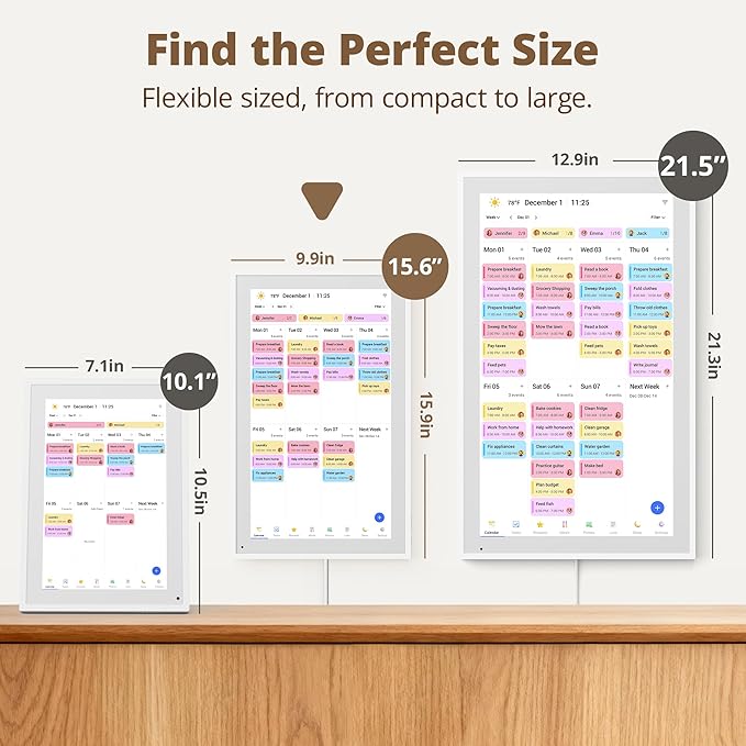 Dragon Touch 15.6" Digital Calendar Chore Chart – 1080P Full HD Interactive Touchscreen, Smart Family Planner, Hearth Display Digital Calendar Wall & Desk Mountable for Seamless Scheduling
