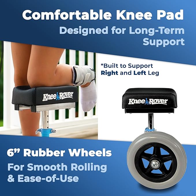 KneeRover Kids Knee Walker Child Knee Scooter for Small Adults for Foot Surgery, Broken Foot, Ankle Injuries - Lightweight Pediatric Knee Scooter for Broken Ankle (Light Blue)