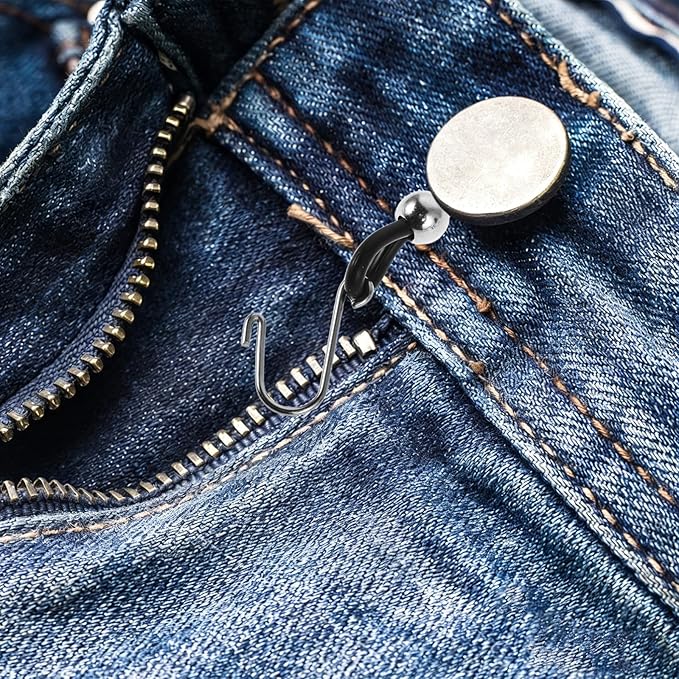 20Pcs Zipper Stopper Helper Clip for Jeans and Pants - Pants Zipper Holder Upper - Button Lock Hooks Stop Slipping for Trousers Skirt