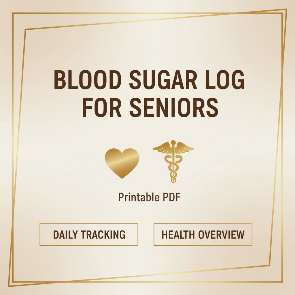 Blood Sugar Log for Seniors