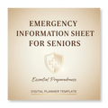 Emergency Information Sheet for Seniors