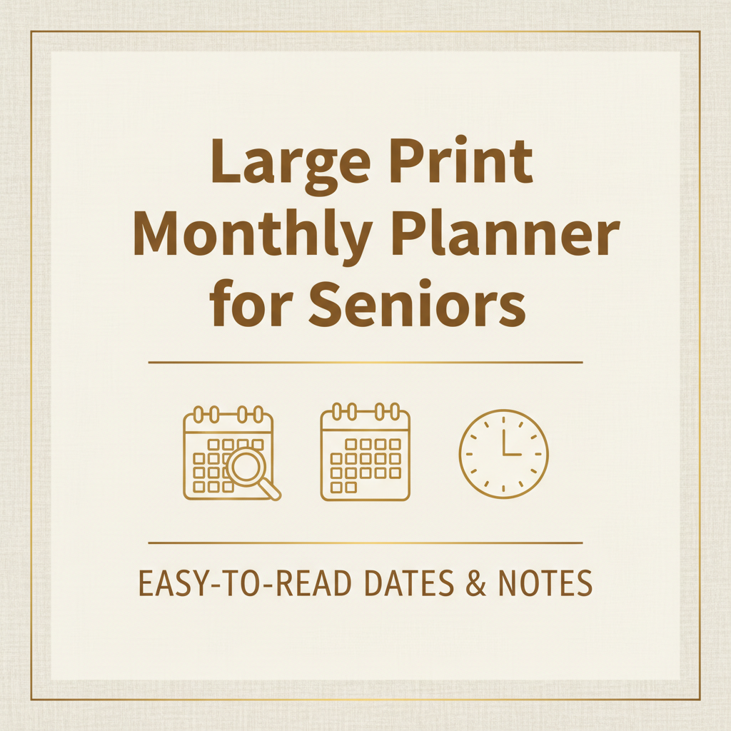 Large Print Monthly Planner for Seniors